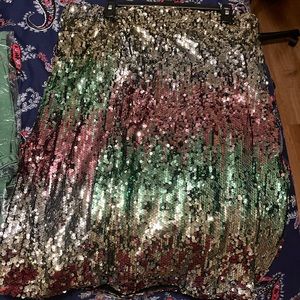 Sky’s are Blue sequin skirt.